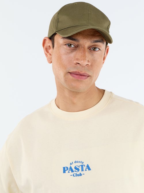 Camiseta de manga corta con estampados y bordados por delante y por detrás - Kiabi