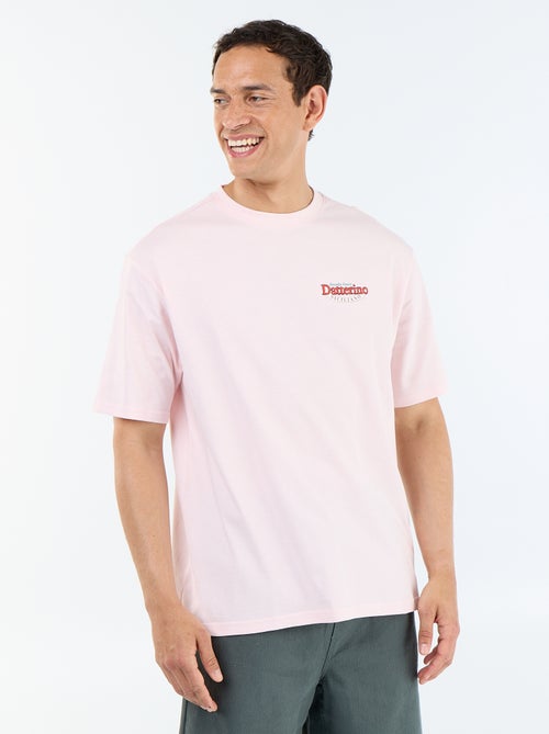 Camiseta de manga corta con estampados y bordados por delante y por detrás - Kiabi