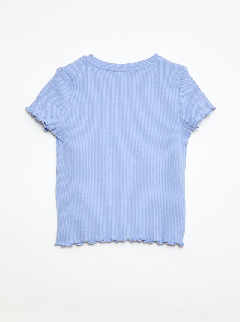 Camiseta de manga corta con forma calada Azul - Kiabi