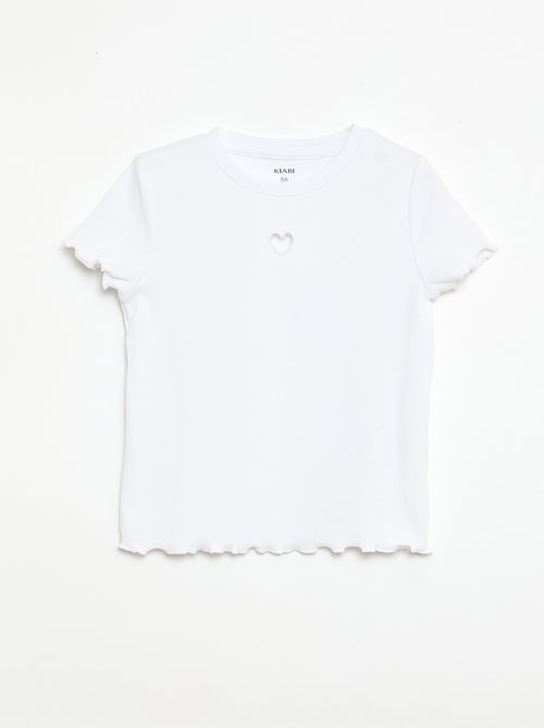 Camiseta de manga corta con forma calada - Kiabi Camiseta de manga corta con forma calada - Kiabi