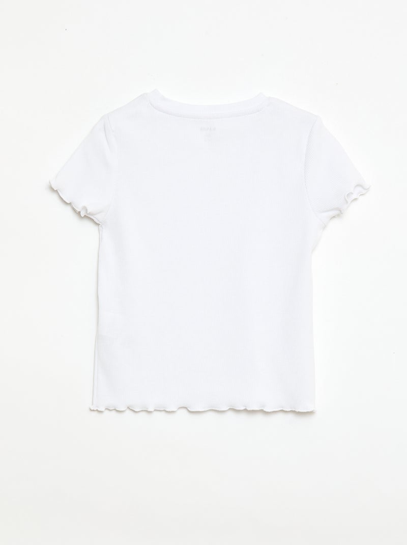 Camiseta de manga corta con forma calada Blanco - Kiabi