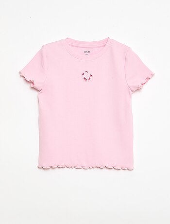 Camiseta de manga corta con forma calada