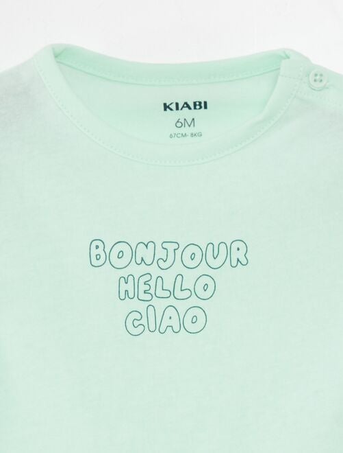 Camiseta de manga corta con inscripción - Kiabi