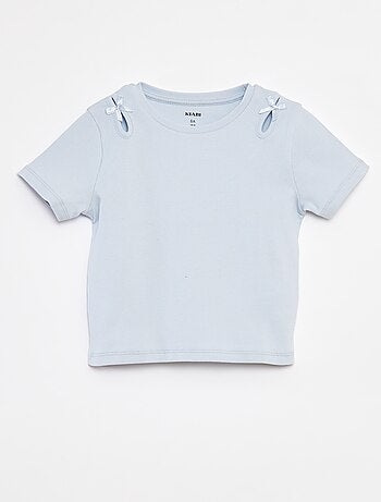 Camiseta de manga corta con lazos decorativos