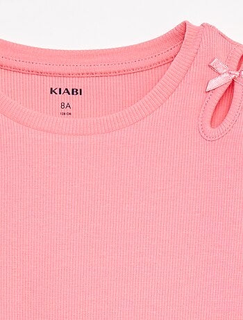 Camiseta de manga corta con lazos decorativos