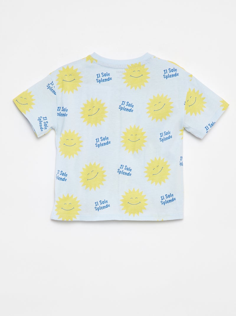 Camiseta de manga corta con motivo AZUL - Kiabi