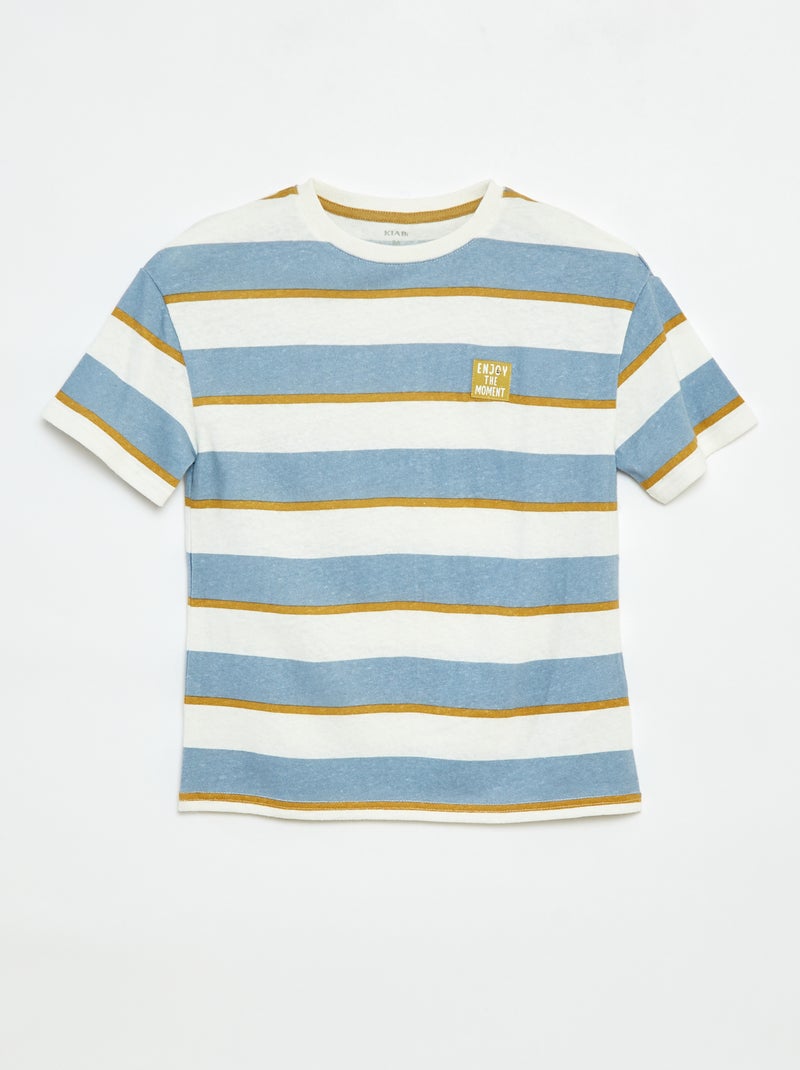Camiseta de manga corta con motivo Azul - Kiabi