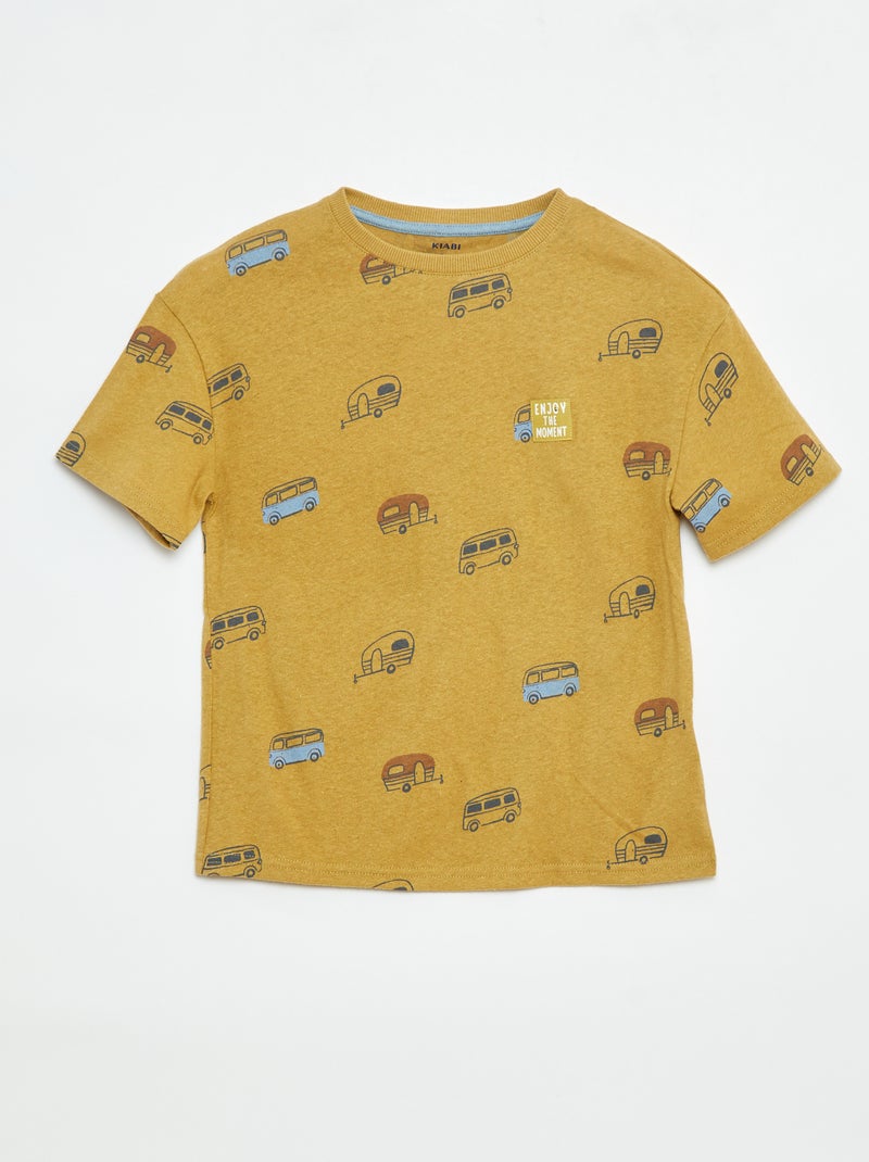 Camiseta de manga corta con motivo Beige - Kiabi