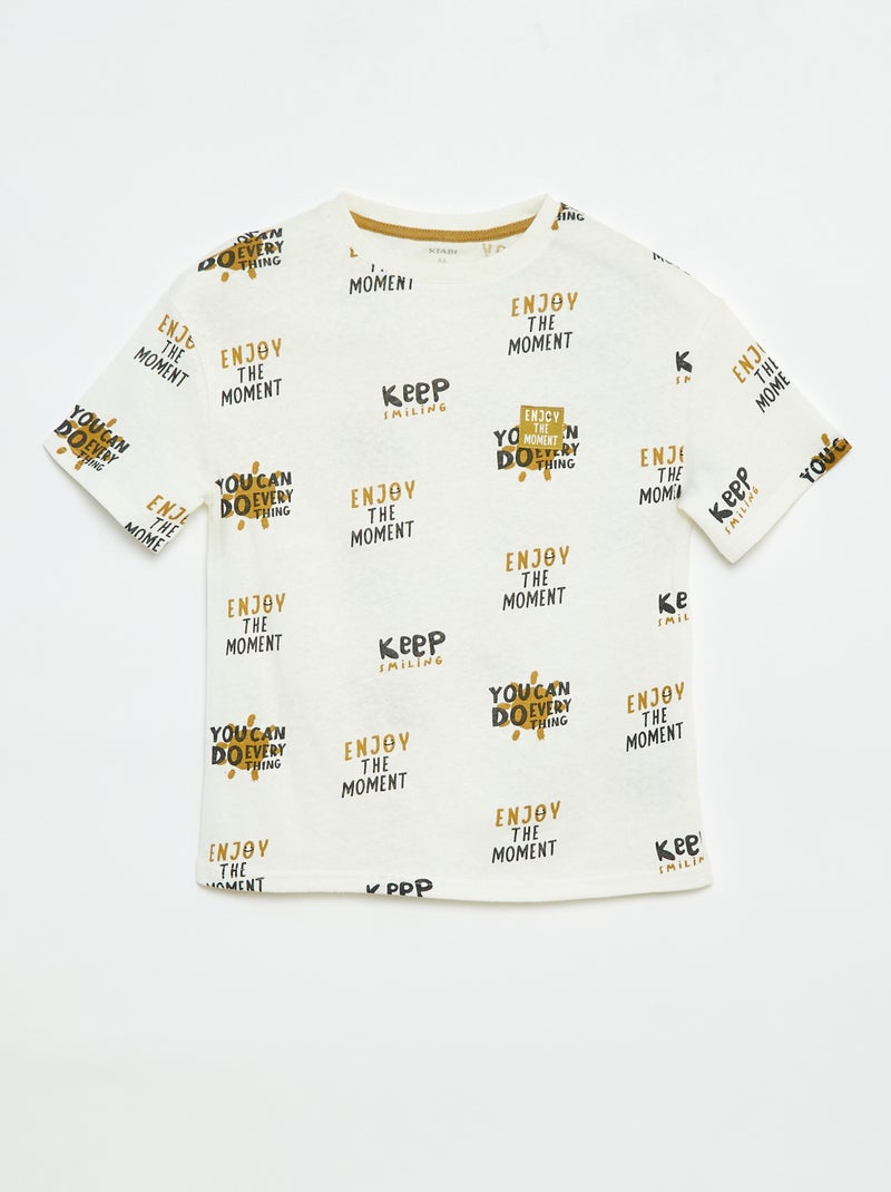 Camiseta de manga corta con motivo Blanco - Kiabi