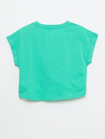 Camiseta de manga corta con nudo en la base