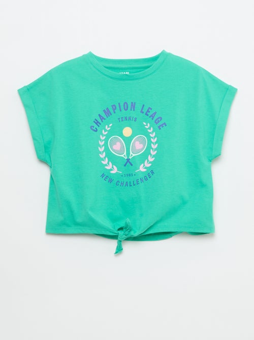 Camiseta de manga corta con nudo en la base - Kiabi