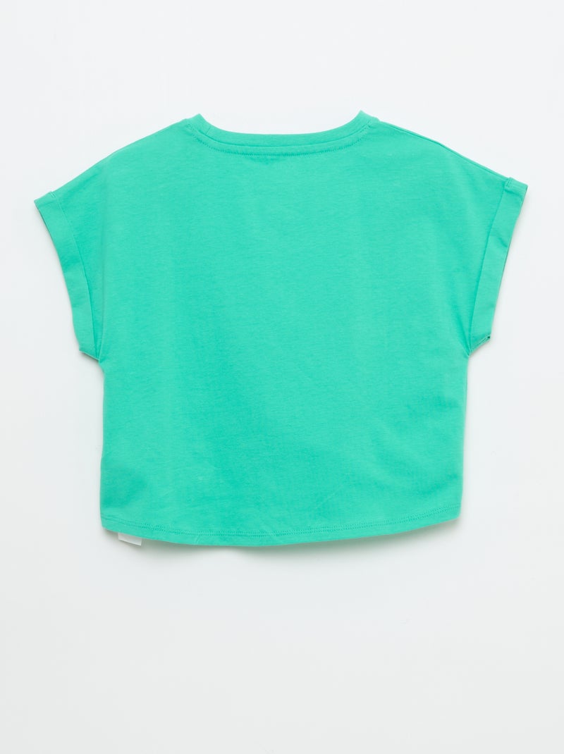 Camiseta de manga corta con nudo en la base Verde - Kiabi