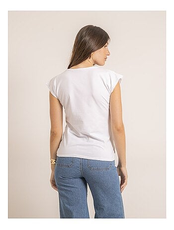 Camiseta de manga corta con strass FANIA