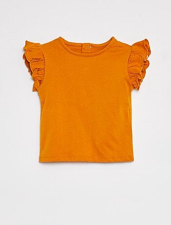 Camiseta de manga corta con volantes