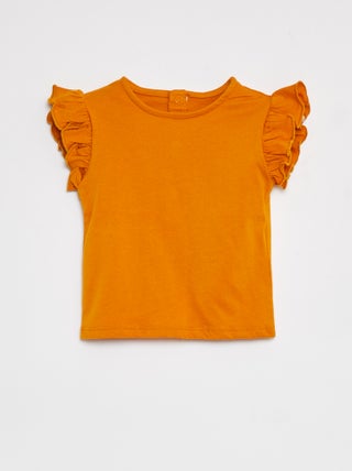 Camiseta de manga corta con volantes