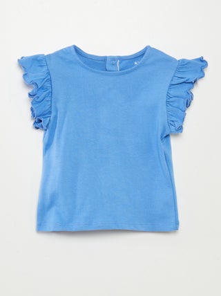Camiseta de manga corta con volantes
