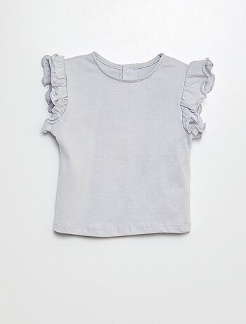 Camiseta de manga corta con volantes