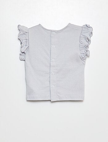 Camiseta de manga corta con volantes