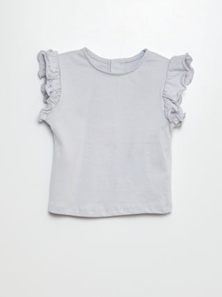 Camiseta de manga corta con volantes