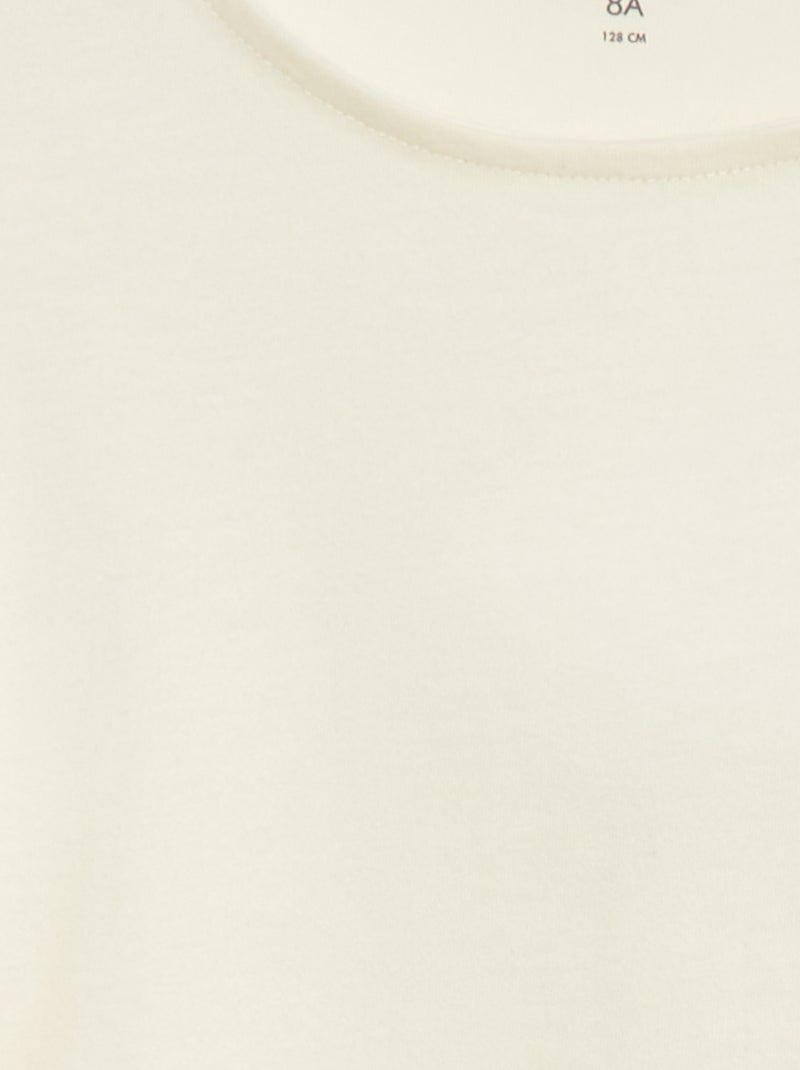 Camiseta de manga corta con volantes BLANCO - Kiabi