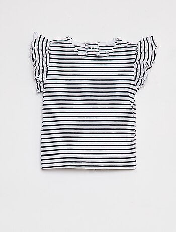 Camiseta de manga corta con volantes
