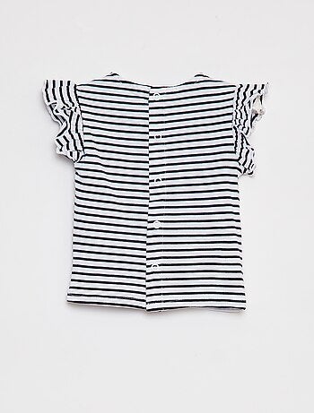 Camiseta de manga corta con volantes