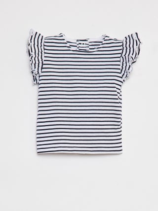Camiseta de manga corta con volantes