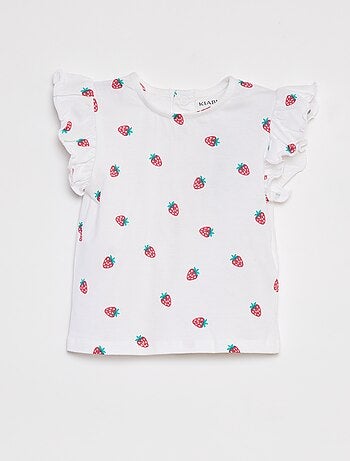 Camiseta de manga corta con volantes