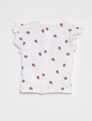 Camiseta de manga corta con volantes