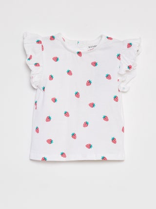 Camiseta de manga corta con volantes