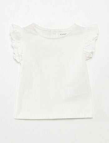 Camiseta de manga corta con volantes