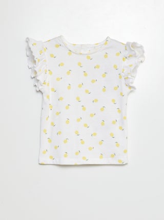 Camiseta de manga corta con volantes