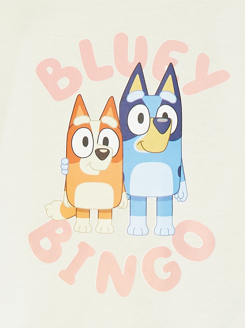 Camiseta de manga corta con volantes 'Bluey' BLANCO - Kiabi
