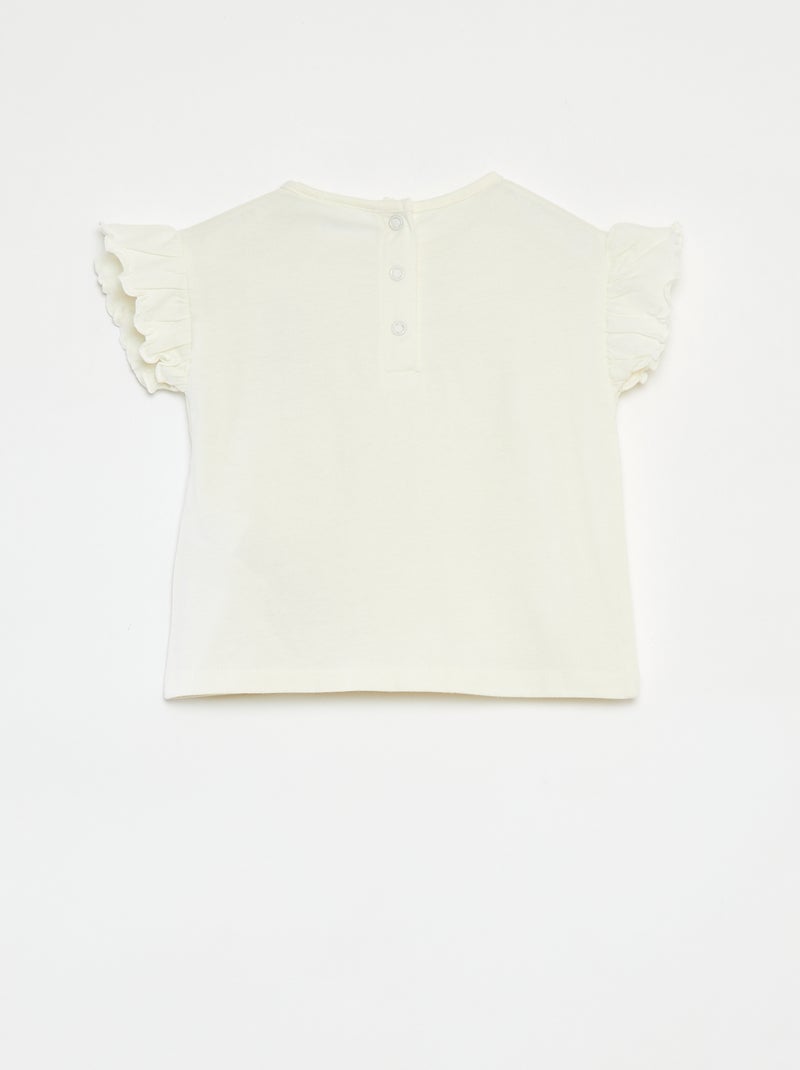 Camiseta de manga corta con volantes 'Bluey' BLANCO - Kiabi