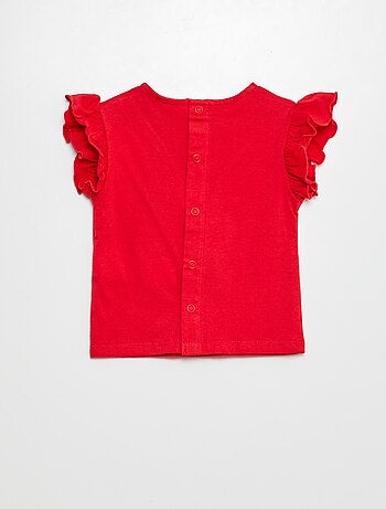 Camiseta de manga corta con volantes