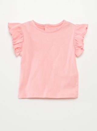 Camiseta de manga corta con volantes