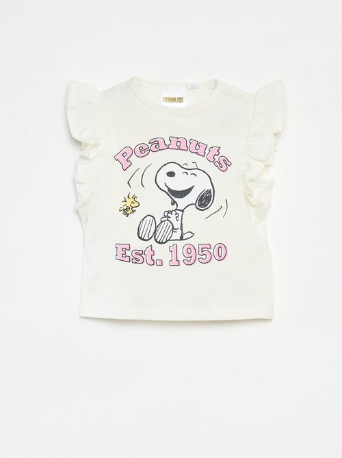 Camiseta de manga corta con volantes 'Snoopy' - Kiabi