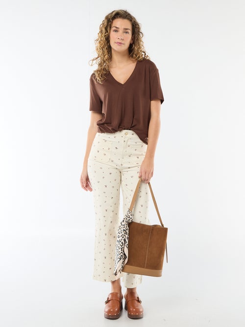 Camiseta de manga corta cuello de pico - Kiabi