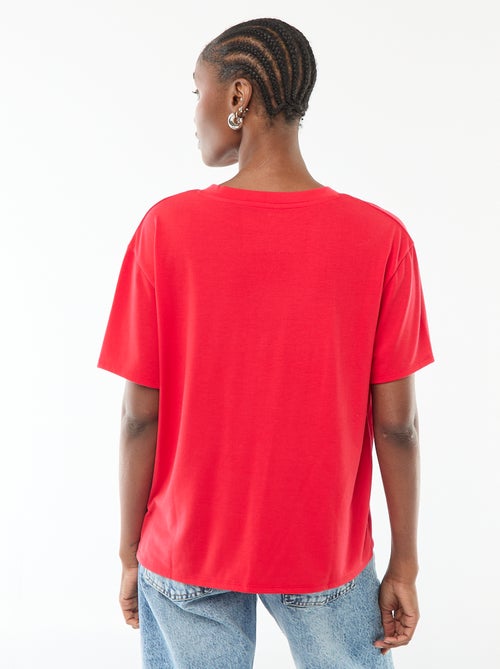 Camiseta de manga corta cuello de pico - Kiabi