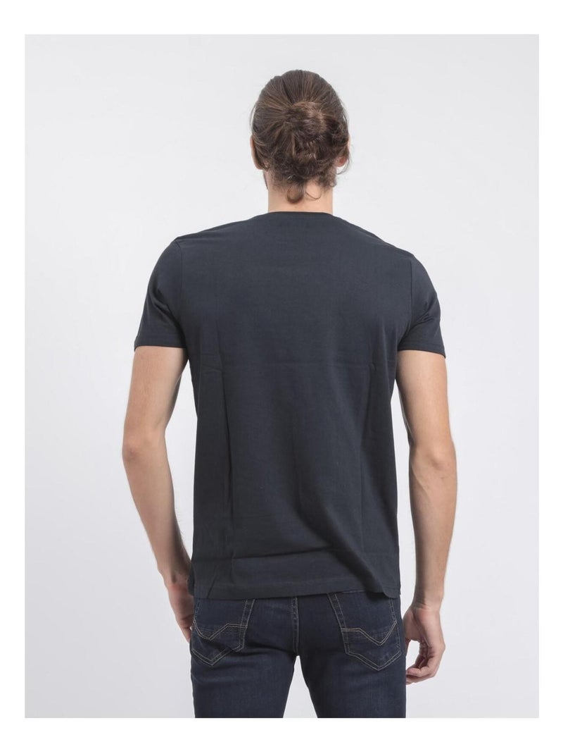 Camiseta de manga corta cuello redondo de puro algodón JABRUN Azul marino - Kiabi