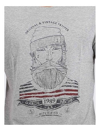 Camiseta de manga corta cuello redondo de puro algodón JABRUN