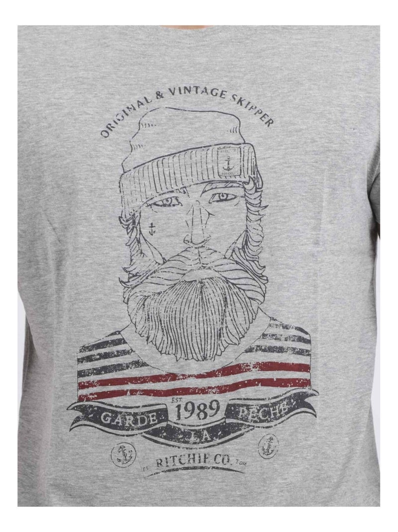 Camiseta de manga corta cuello redondo de puro algodón JABRUN Gris - Kiabi