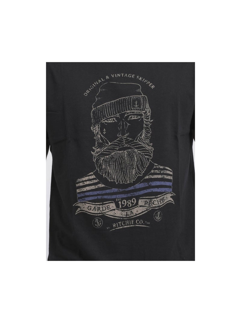 Camiseta de manga corta cuello redondo de puro algodón JABRUN Negro - Kiabi