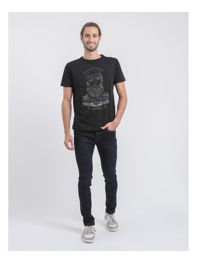 Camiseta de manga corta cuello redondo de puro algodón JABRUN Negro - Kiabi
