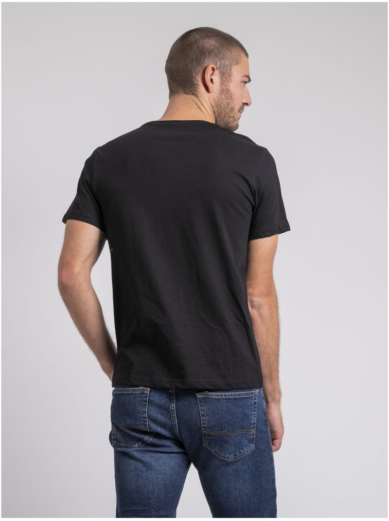 Camiseta de manga corta cuello redondo de puro algodón JAKITED Negro - Kiabi