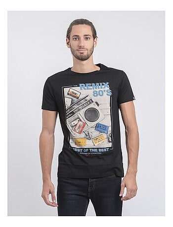 Camiseta de manga corta cuello redondo de puro algodón JAMIX