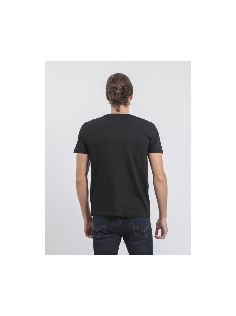 Camiseta de manga corta cuello redondo de puro algodón JARDIN Negro - Kiabi