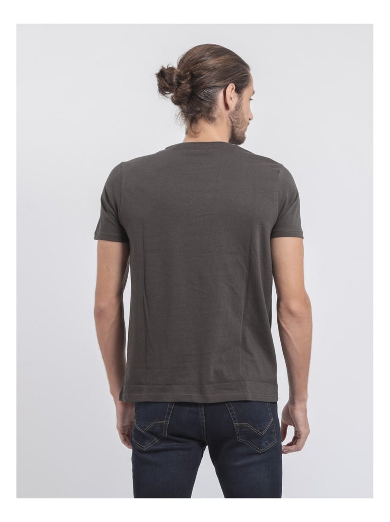 Camiseta de manga corta cuello redondo de puro algodón JOCOBY Gris - Kiabi