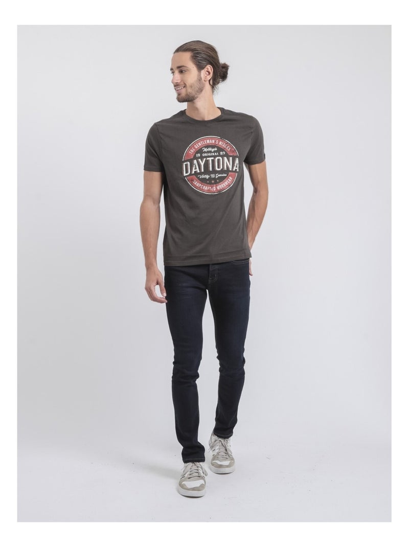 Camiseta de manga corta cuello redondo de puro algodón JOCOBY Gris - Kiabi