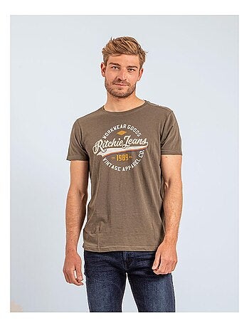 Camiseta de manga corta cuello redondo de puro algodón JONAK
